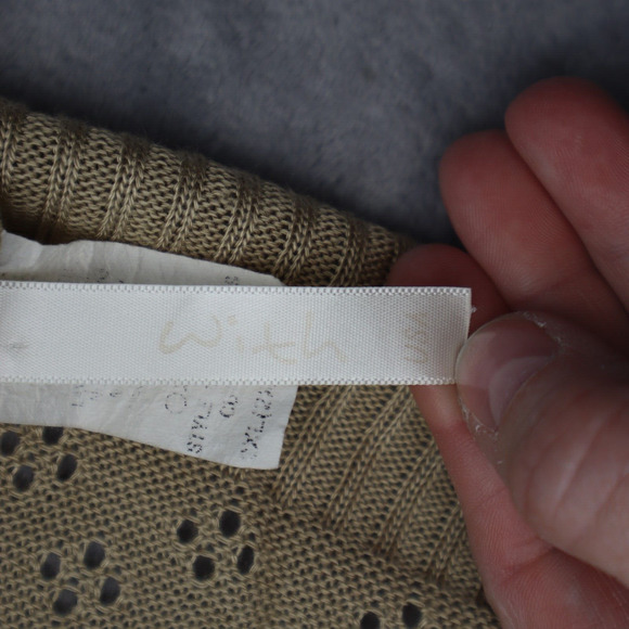 With Sweater Womens 2XL Beige Short Sleeve Open Front Tight Knit Cropped - Picture 2 of 13